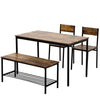 Dining Table Chair Bench Set 4 Seater Kitchen Furniture Steel Frame BT