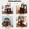 Folding 3 tier Step Stool Wooden Indoor Folding Stepladder Shelf Adults Kids