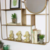 Gold Wall Unit & Mirror Bathroom Bedroom Storage Shelving Large Metal Home Decor