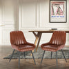 2x Dining Chairs Living Room Chairs with leather Backrest Counter Chairs metal