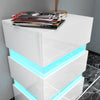 High Gloss 3 Drawers RGB LED Light Bedside Table Nightstand Cabinet Nightstand