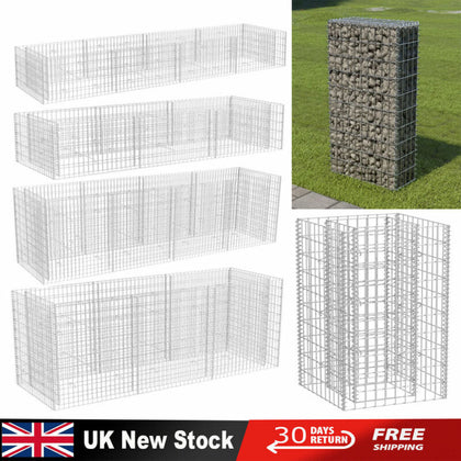 Garden Gabion Retaining Wall wire Cage fench Basket Galvanised Stone Patio New