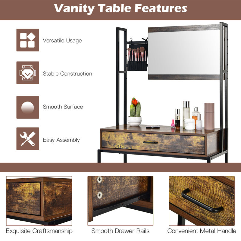 Industrial deals vanity desk