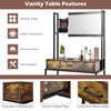 Industrial Vanity Table Makeup Dressing Table Cosmetic Desk W/ Adjustable Mirror