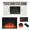 Fireplace TV Stand for TVs up to 73 Inches With Electric Heater Insert LED Flame