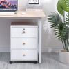 White Mobile 3 Drawers Filing Pedestal Cabinets File Chest Storage Wooden Office