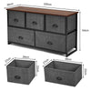 5-Drawer Dresser Storage Cabinet 2-Tier Fabric Chest of Drawers Removable Basket