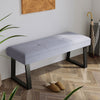 Beige/Grey Linen Bed End Chaise Lounge Window Seat Bench Hallway Shoes Changing