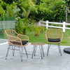 Three-Piece Rattan Garden Furniture 2 Seat Bistro Table Chair Outdoor Patio Set