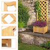 2 Trellis Wooden Planter Garden Plant Flowerpot Lattice Box Patio Set Natural
