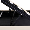 KING SIZE Ottoman Gas Lift Storage Bed Velvet Upholstered Bed Frame Beige QZ