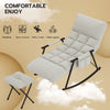Relax Rocking Chair Adjustable Armchair w/Footstool, Reclining Chair w/Storage