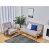 1/2 Seater Loveseat Fabric Upholstered Lounge Arm Chair Sofa Chair Couch Wooden