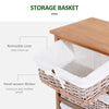 5 Drawer Dresser Wicker Basket Storage Shelf Unit Wooden Frame Home Organisation