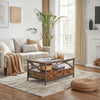Vintage Industrial Style Coffee Table with Drawers Storage Shelf Side Rustic