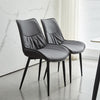 Set of 2 Faux Leather/Suede Dining Chairs Metal Legs Reception Restaurant Chair