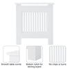 Modern Radiator Cover Cabinet MDF Vertical Slat Shelve Home Furniture White