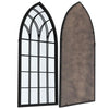 Large Window Wall Mounted Mirror Black Arched Outdoor Hallway Porch Rustic Decor