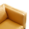 Faux Leather Sofa Armchair Couch Living Room Metal Leg 1/2 Seaters Yellow Brown