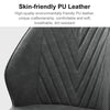 2/4/6pcs Dining Chairs Set Faux Leather Seat Back Metal Legs Kitchen Chair