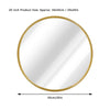 Industrial Gold Round Wall Mirror 20in Home Bathroom Wall Mounted Vanity Decor