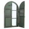 Garden Arched Mirror Gothic Rustic Wood/Metal Frame Wall Mount Outdoor Home Deco