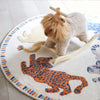 Kids Colourful Bedroom Round Shape Animal Rug Playmats Crawling Mat Anti-Skid UK