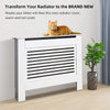 Large White Radiator Cover Safe Rounded Edges Slatted Grill Sidewall Shelf Decor