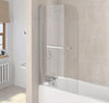 AQUALUX Revisible Shower Screen For Baths, 1500mm High x 800mm Wide - 5mm Glass