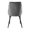2x Ergonomic Grey Velvet Soft Padded Dining Chairs Set Metal legs Home Chair