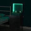 Black White LED Light 3 Drawers Bedside Table High Gloss Cabinet Side End Table
