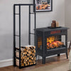 150cm Tall Slim Firewood Log Wood Rack Storage Holder Metal Shelf Stand Steel