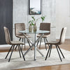 4Pcs Velvet Dining Chairs Metal Leg Padded Dining Room Kitchen Office/Commerc