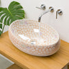 CounterTop Family Basin Yellow Brown Fish Scale Effect Bathroom Washbasin Sink