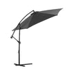 3 m Banana Parasol Sun Shade Umbrella Garden Parasol Adjustable with Base
