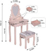 Kids Wooden Fantasy Dressing Table Vanity Set W/3 Drawers&Stool&