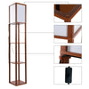 Modern Shelf Floor Standard Lamp Wooden Lounge Light 4 Tiered Shelving Storage