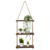 3 Tiers Wooden Hanging Rope Shelf Wall Mounted Floating Shelf Storage Rustic
