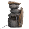 Desk Water Feature Cascade Rockery and Wood Waterfall Statue with LED Lights UK