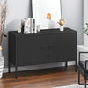 Metal Storage Sideboard Cabinet TV Unit 2Doors Tall Cupboard Console Table Shelf