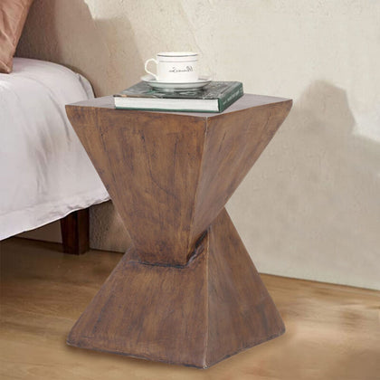Modern Lightweight Concrete Accent Table Engineered Wood X-shape 30.5x30.5x46cm