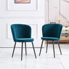 Set of 2 Dining Chairs Velvet Padded Seat Metal Legs Kitchen Chair Home Office