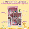 Large Wooden Doll House Kids 3 Storey Dollhouse Mansion Playhouse & Furniture