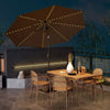 300 cm Solar Patio Umbrella 112 LED Lighted Umbrella Outdoor Table Umbrella