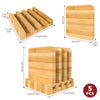 Bamboo Coasters Set of 4 Natural Wood Square Drink