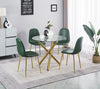 Round Clear Tempered Glass Dining Table Golden Chromed Legs Kitchen Dining Room