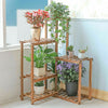 Solid Wood 7 Pots Corner Plant Stand Bonsai Display Rack Home - Hold up to 20lbs