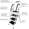 Folding 2 3 4 Step Ladder Safety Non Slip Mat Tread Foldable Kitchen Home DIY