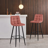 Set of 2 Dining Chairs Bar Stools Velvet Upholstered Metal Legs Barstool Chair