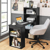 3 IN 1 Computer Desk Home Office Workstation W/ Bookcase 4-tier Storage Shelves